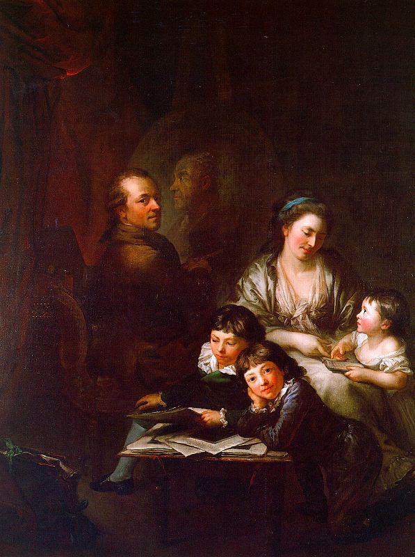  Anton  Graff The Artist's Family before the Portrait of Johann Georg Sulzer Germany oil painting art